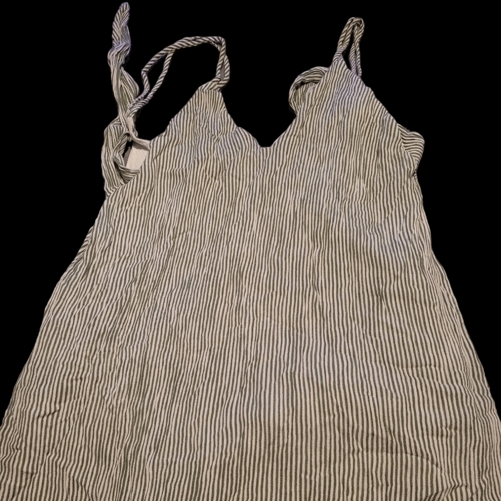 Lulu's Adrift Blue and White Striped tank top.
